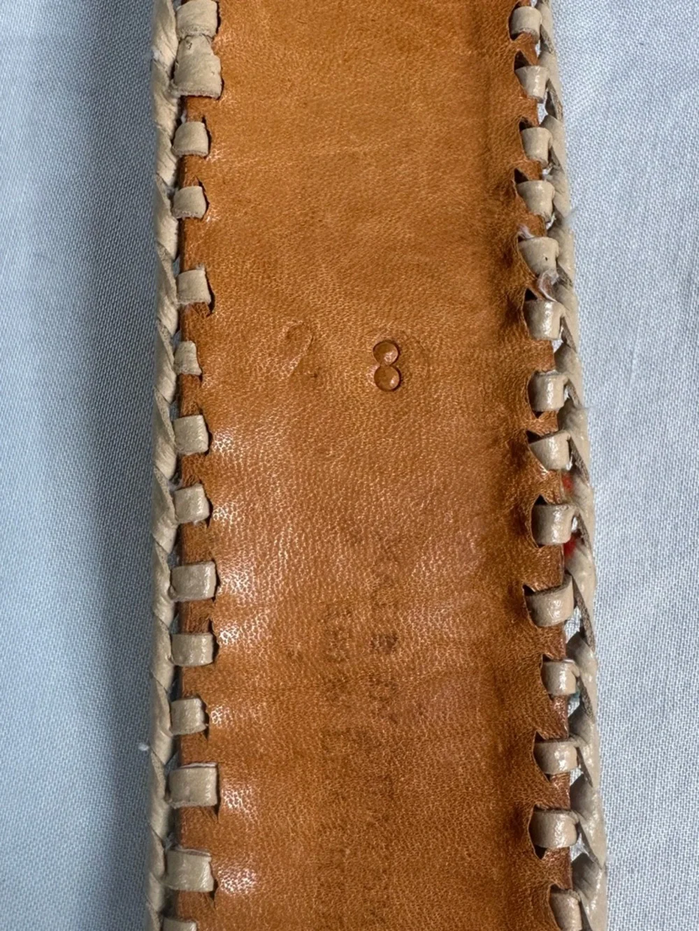 Handmade Guatemalan Woven Multicolored Leather Belt Size 28, Length 32”